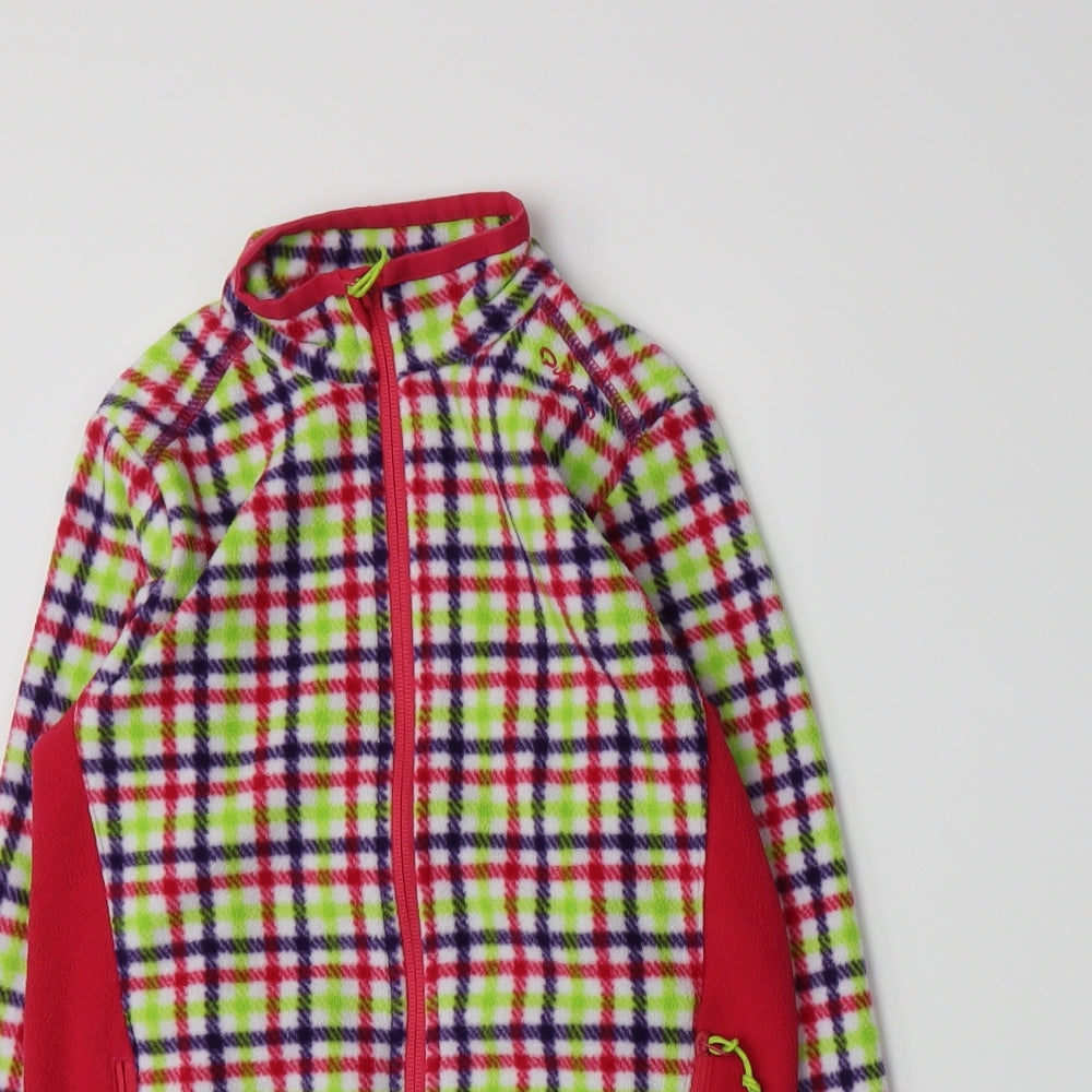 Quechua Girls Pink Plaid Fleece Jacket  Size 6 Years