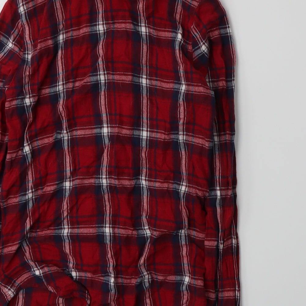 New Look Girls Red Plaid  Basic Button-Up Size 13 Years