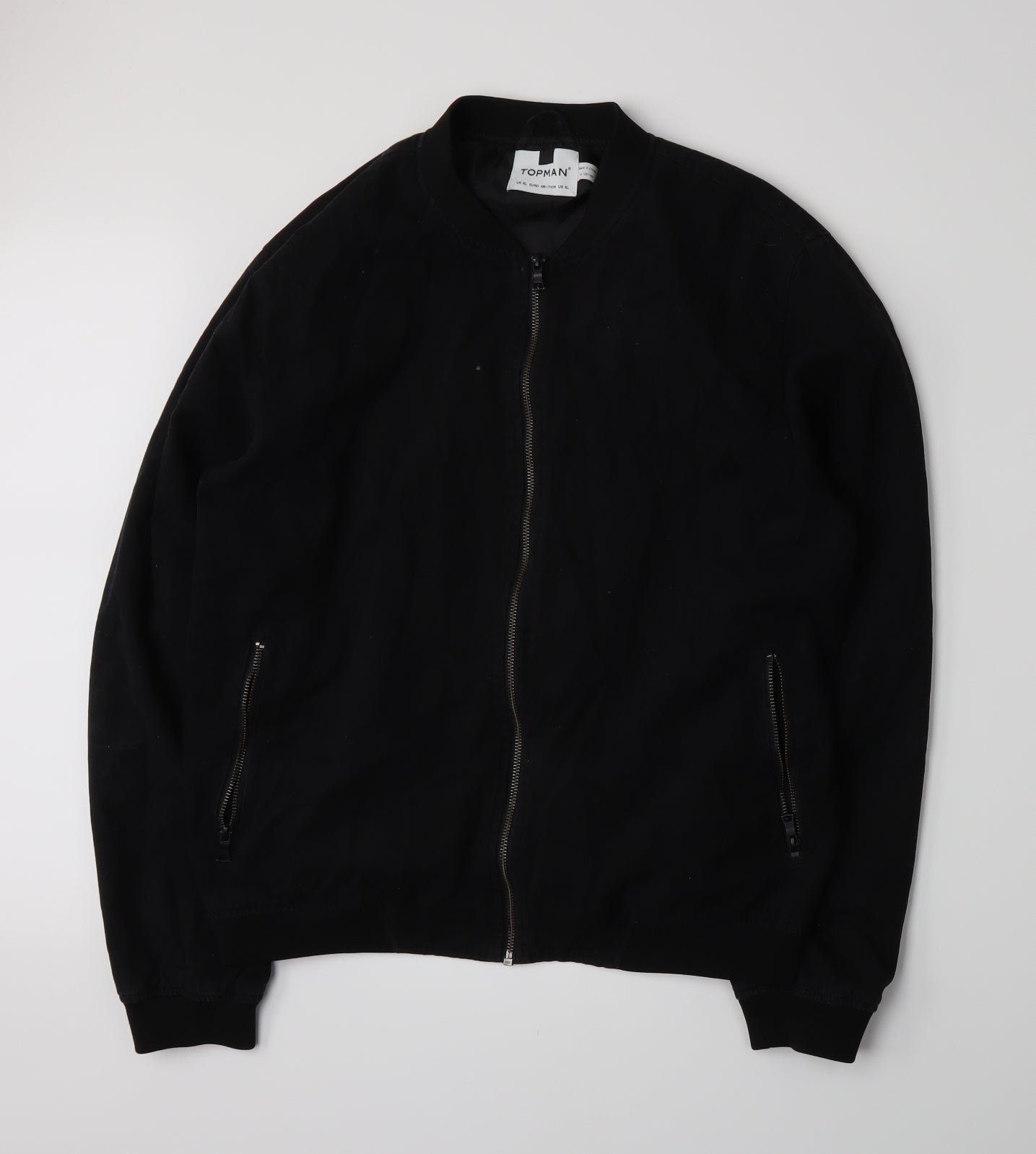Topman Mens Black   Bomber Jacket Jacket Size XL