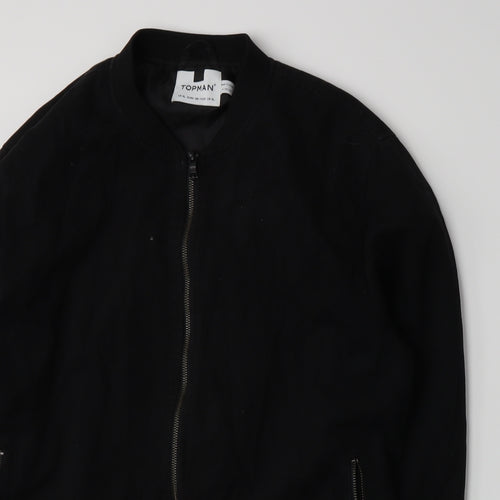 Topman Mens Black   Bomber Jacket Jacket Size XL