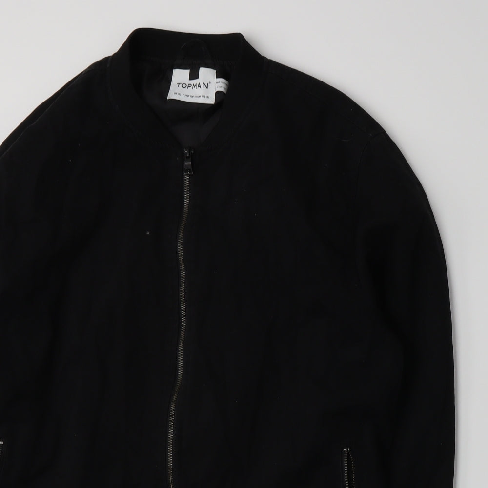 Topman Mens Black   Bomber Jacket Jacket Size XL