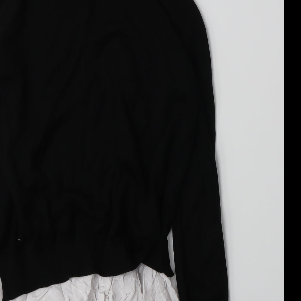 George Womens Black Floral  Basic Blouse Size 14