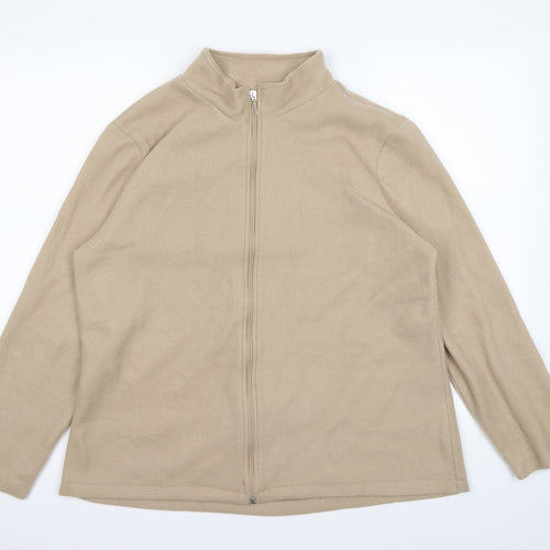 Gabrielle Vicenza Womens Beige   Full Zip Jumper Size 16
