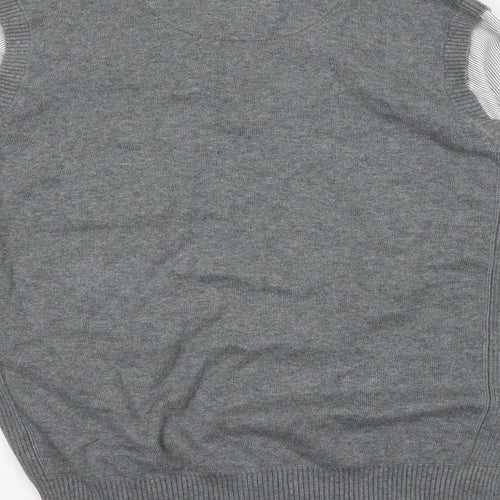 NEXT Mens Grey Striped  Pullover Jumper Size M