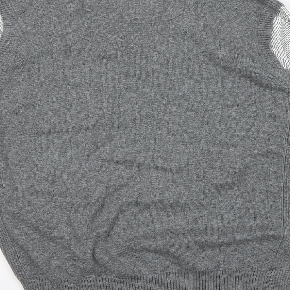 NEXT Mens Grey Striped  Pullover Jumper Size M