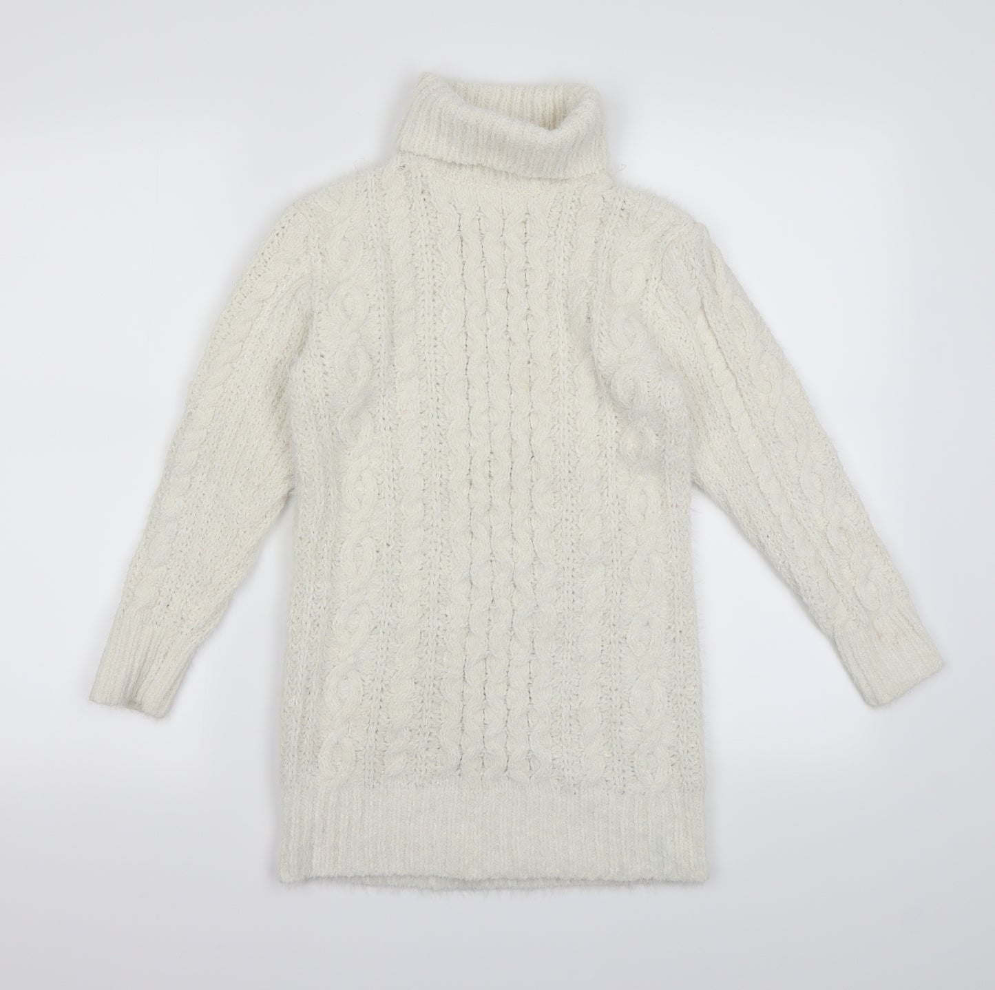 NEXT  Girls White   Jumper Dress  Size 8 Years