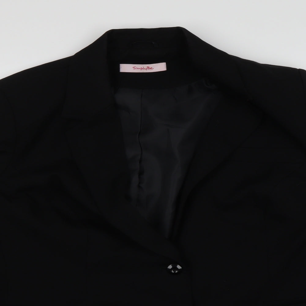 Simply Be Womens Black   Jacket Blazer Size 20