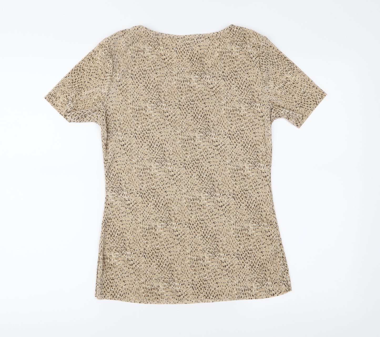 Marks and Spencer Womens Beige Animal Print  Basic Blouse Size 10