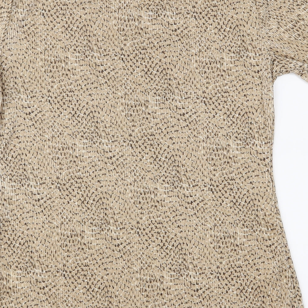 Marks and Spencer Womens Beige Animal Print  Basic Blouse Size 10