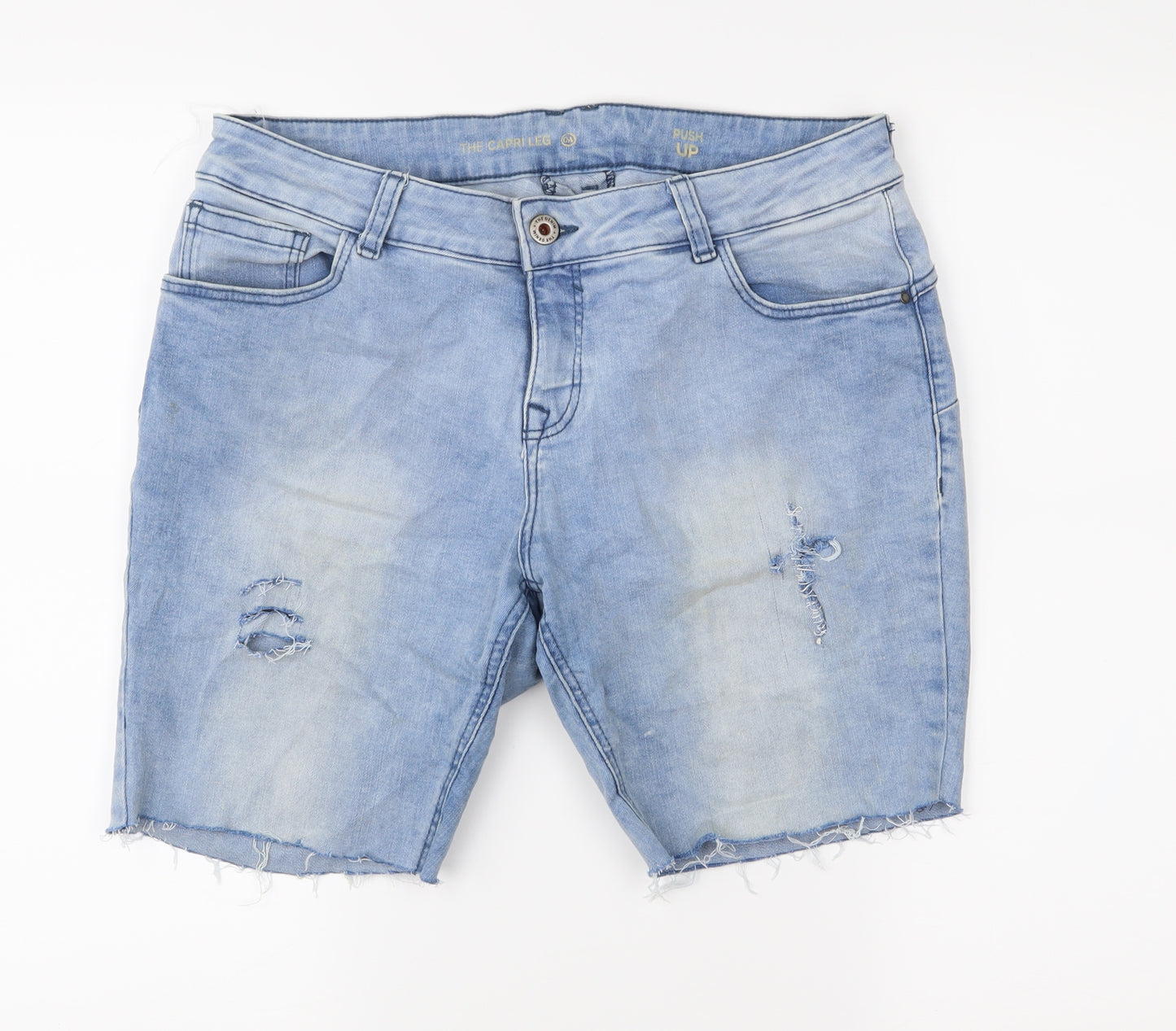 C&A Womens Blue  Denim Cut-Off Shorts Size 36 in - Distressed