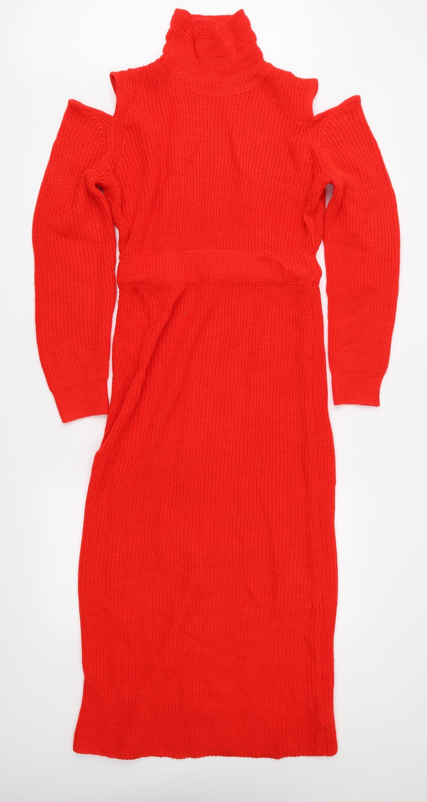 SheIn Womens Red  Knit Jumper Dress  Size L