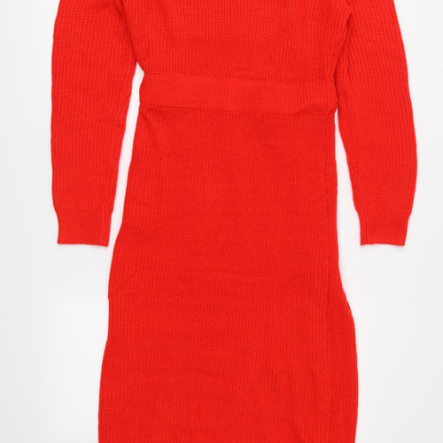 SheIn Womens Red  Knit Jumper Dress  Size L
