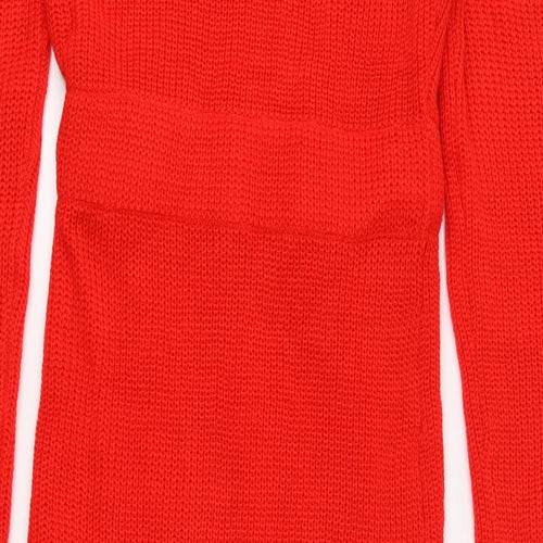 SheIn Womens Red  Knit Jumper Dress  Size L