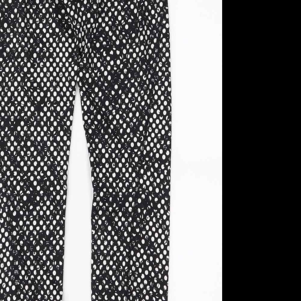 H&M Womens Black Polka Dot  Compression Leggings Size S L26 in