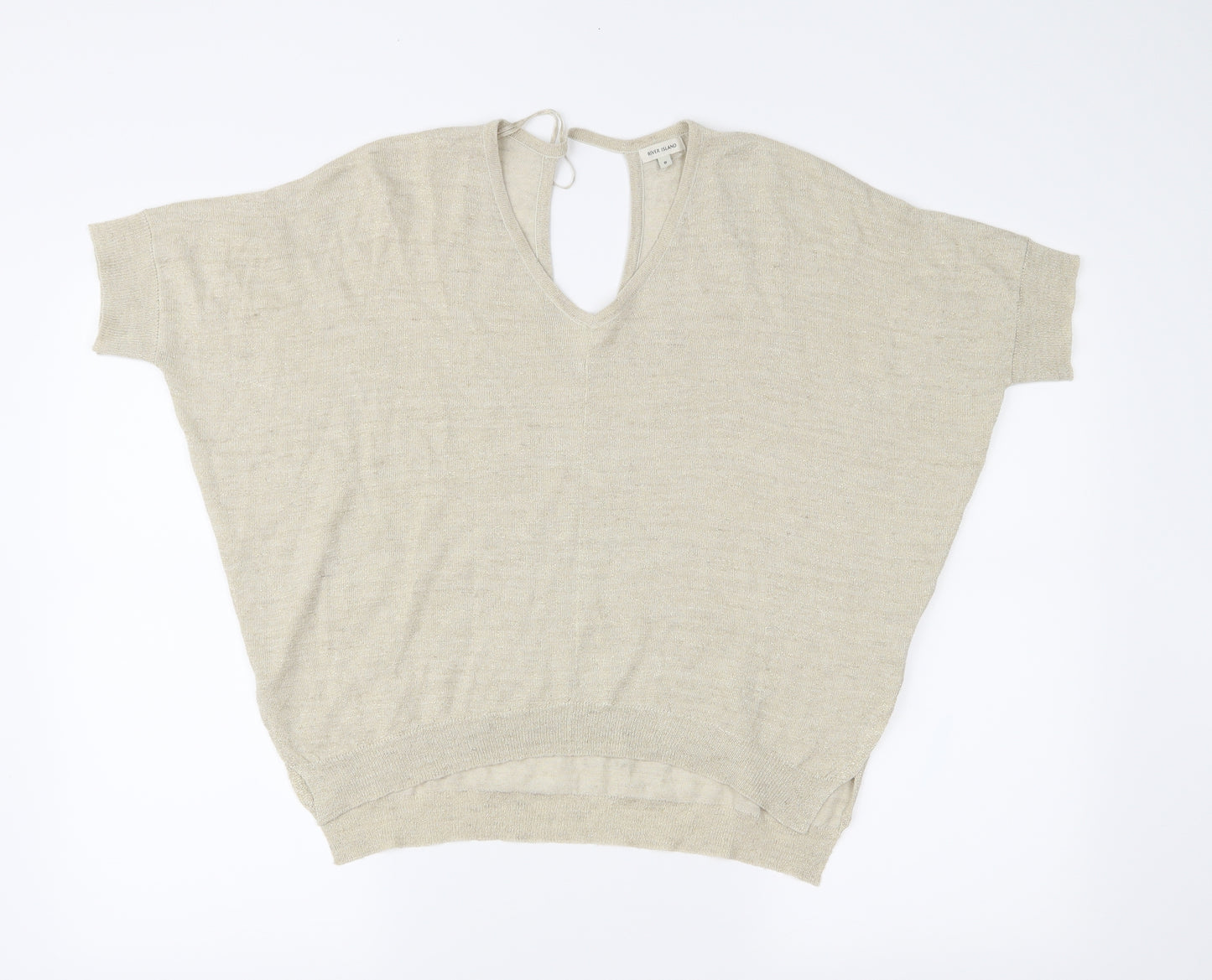 River Island Womens Gold  Knit Pullover Jumper Size 8