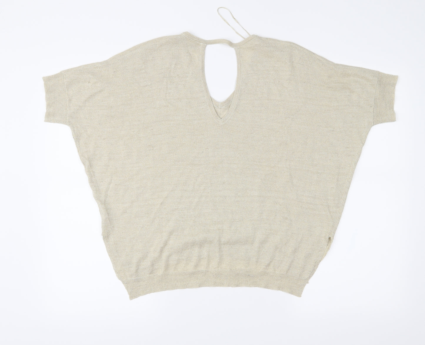 River Island Womens Gold  Knit Pullover Jumper Size 8