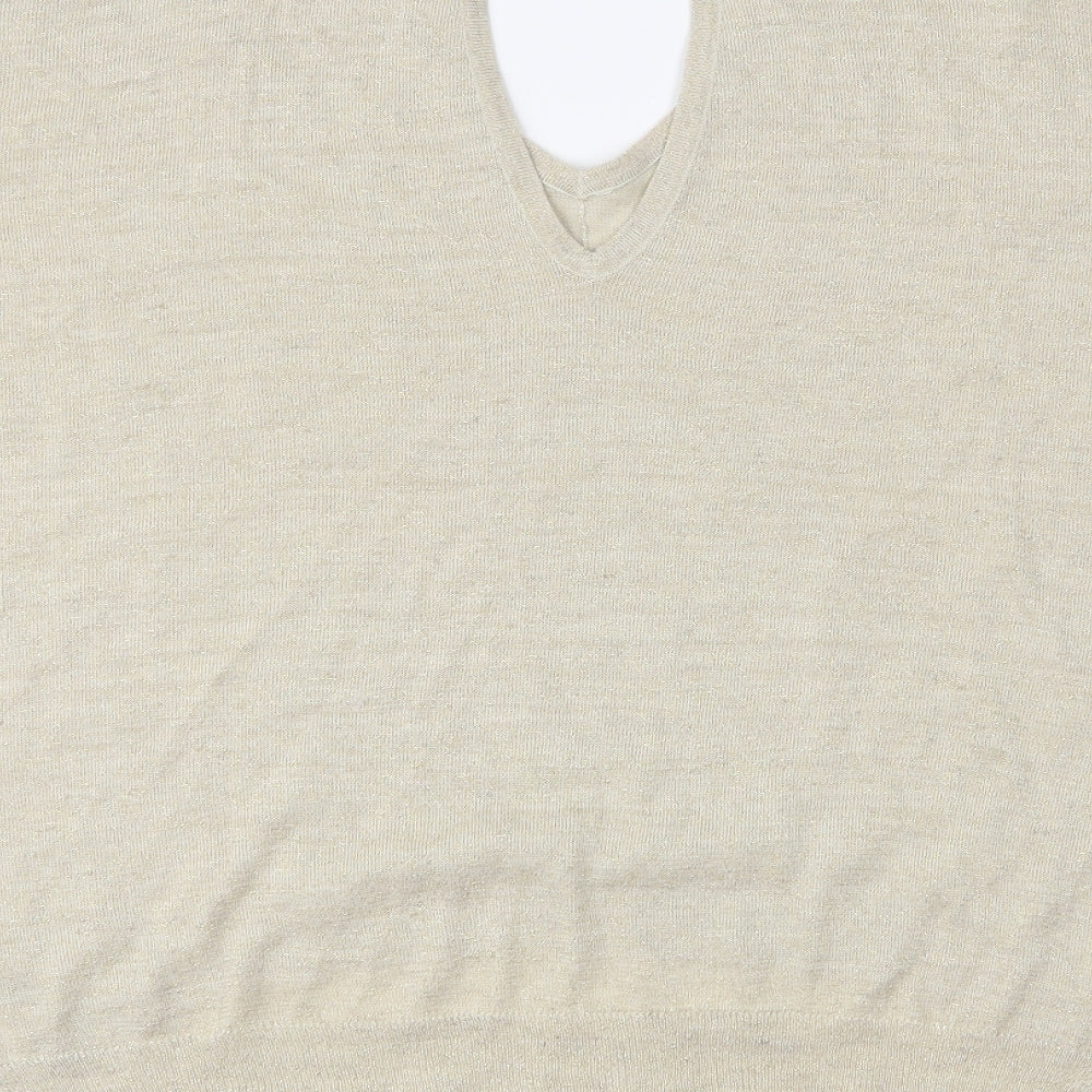 River Island Womens Gold  Knit Pullover Jumper Size 8