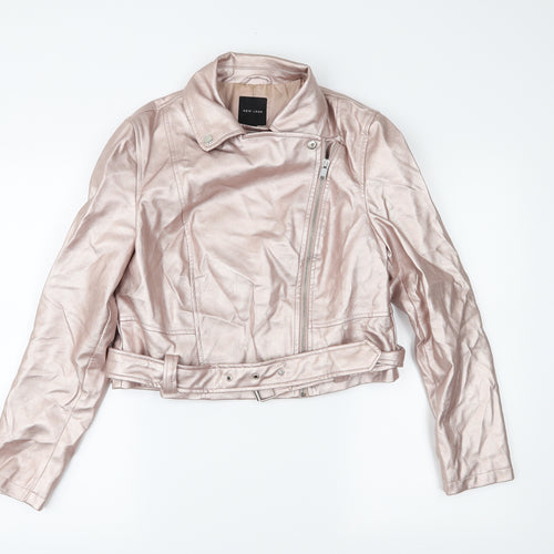 New Look Womens Pink   Biker Jacket Size 12
