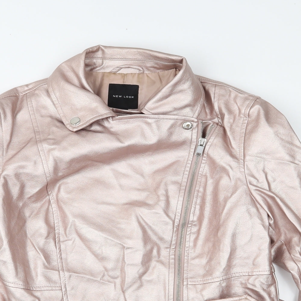 New Look Womens Pink   Biker Jacket Size 12