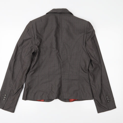 NEXT Womens Brown Striped  Jacket Suit Jacket Size 12