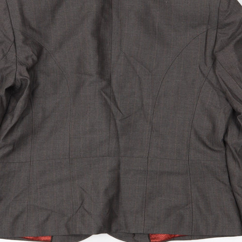 NEXT Womens Brown Striped  Jacket Suit Jacket Size 12