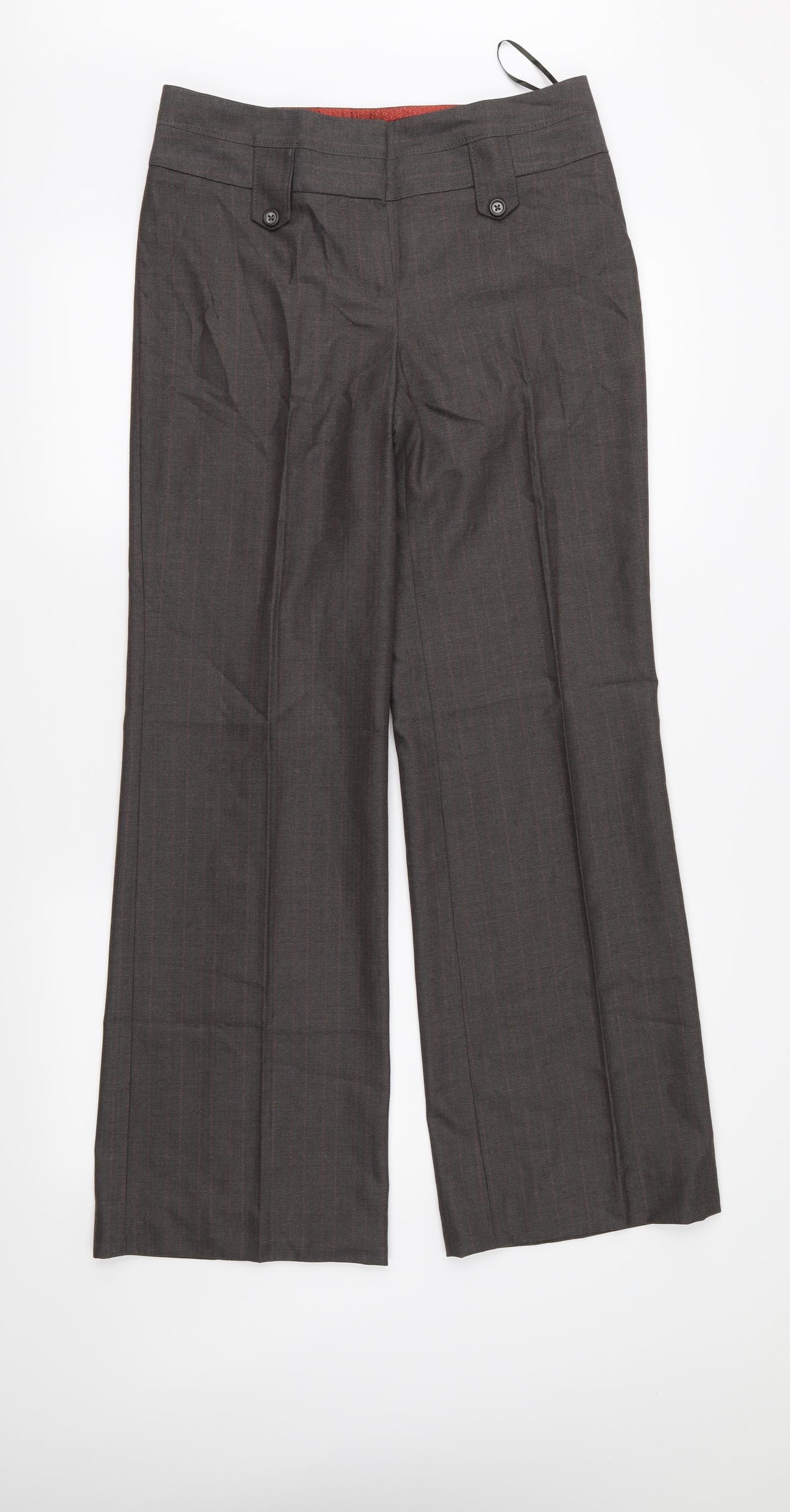 NEXT Womens Brown Striped  Trousers  Size 8 L31 in