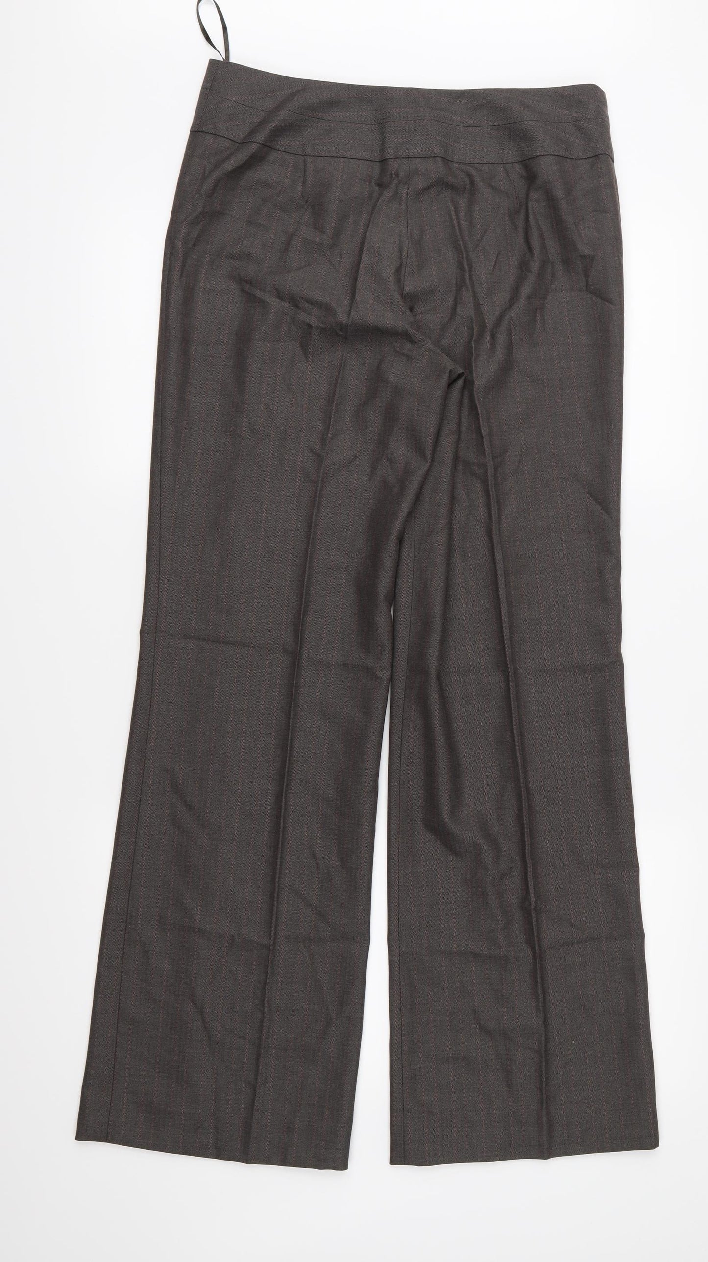 NEXT Womens Brown Striped  Trousers  Size 8 L31 in