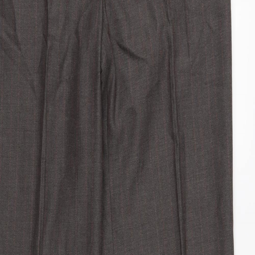 NEXT Womens Brown Striped  Trousers  Size 8 L31 in