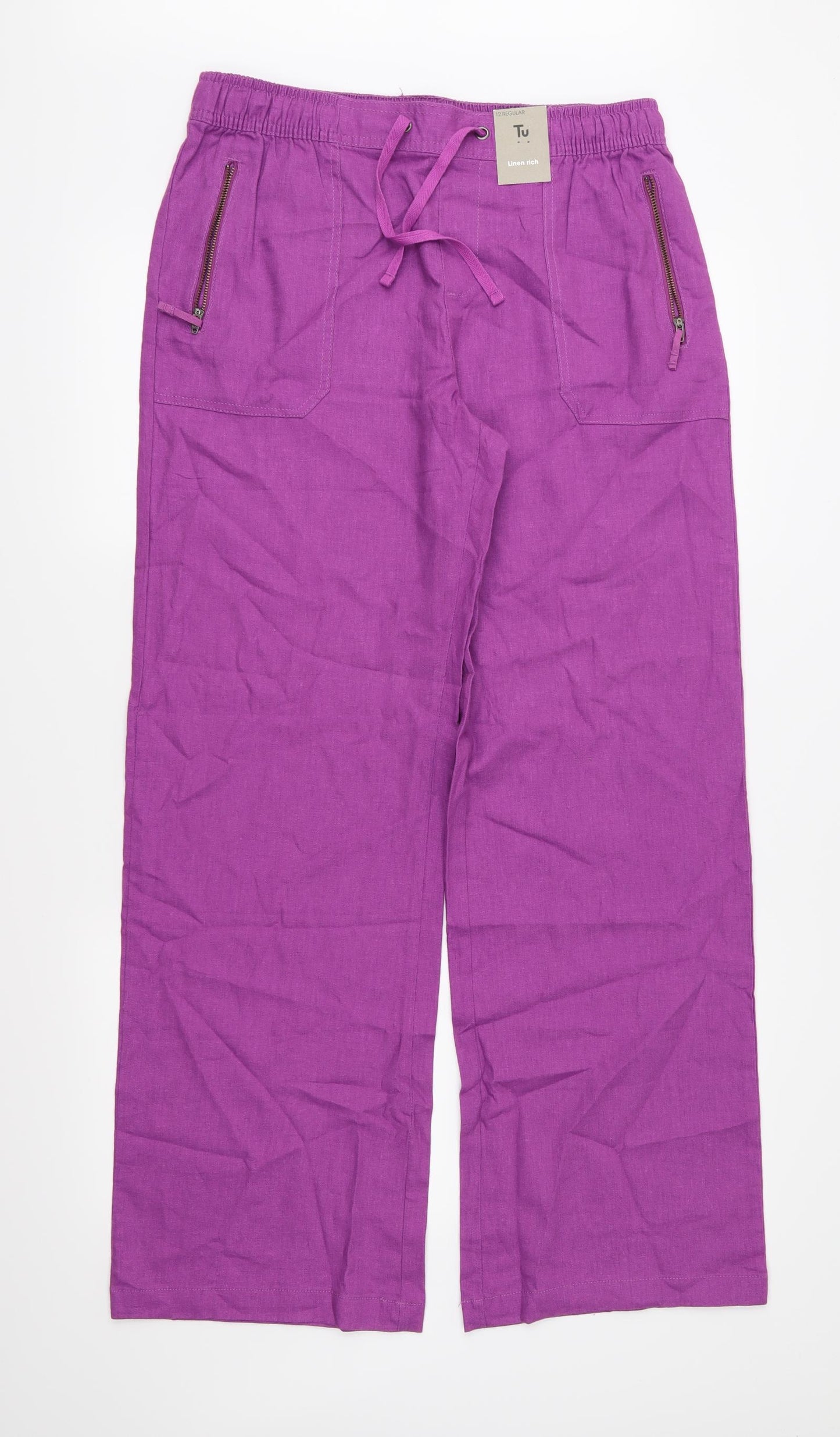TU Womens Purple   Trousers  Size 12 L31 in