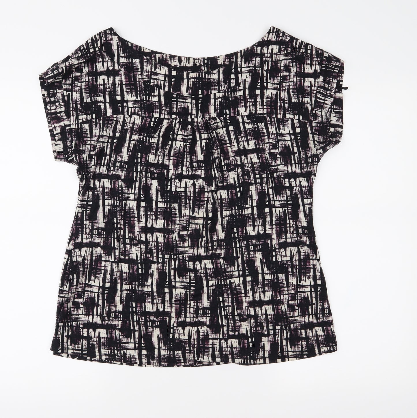 NEXT Womens Purple Geometric Jersey Basic T-Shirt Size 14