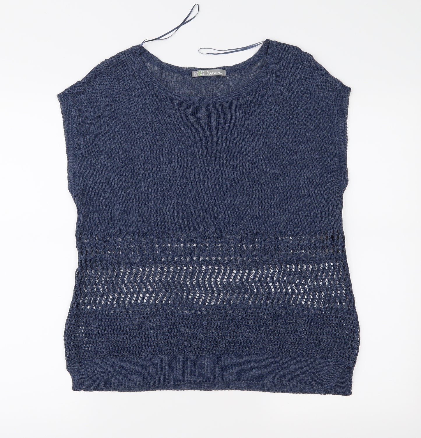Marks and Spencer Womens Blue  Knit Pullover Jumper Size 14