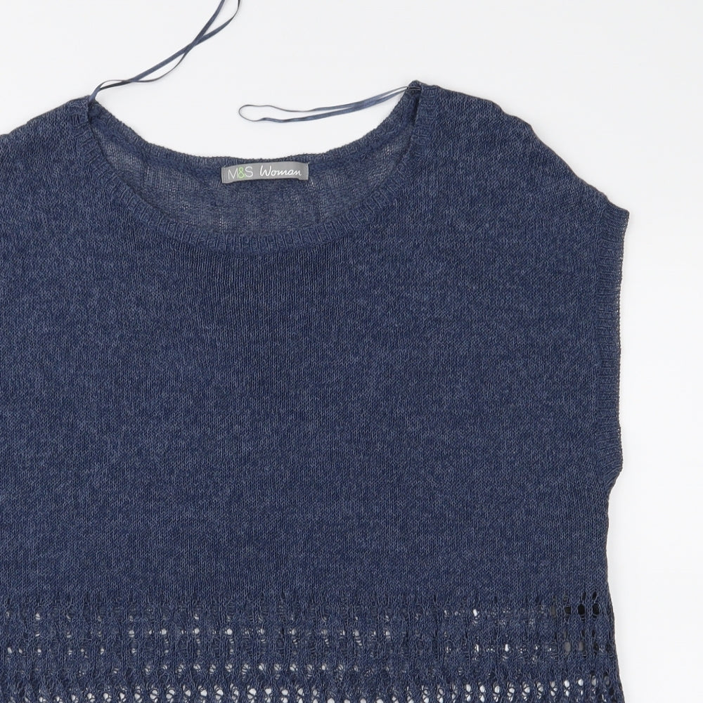 Marks and Spencer Womens Blue  Knit Pullover Jumper Size 14
