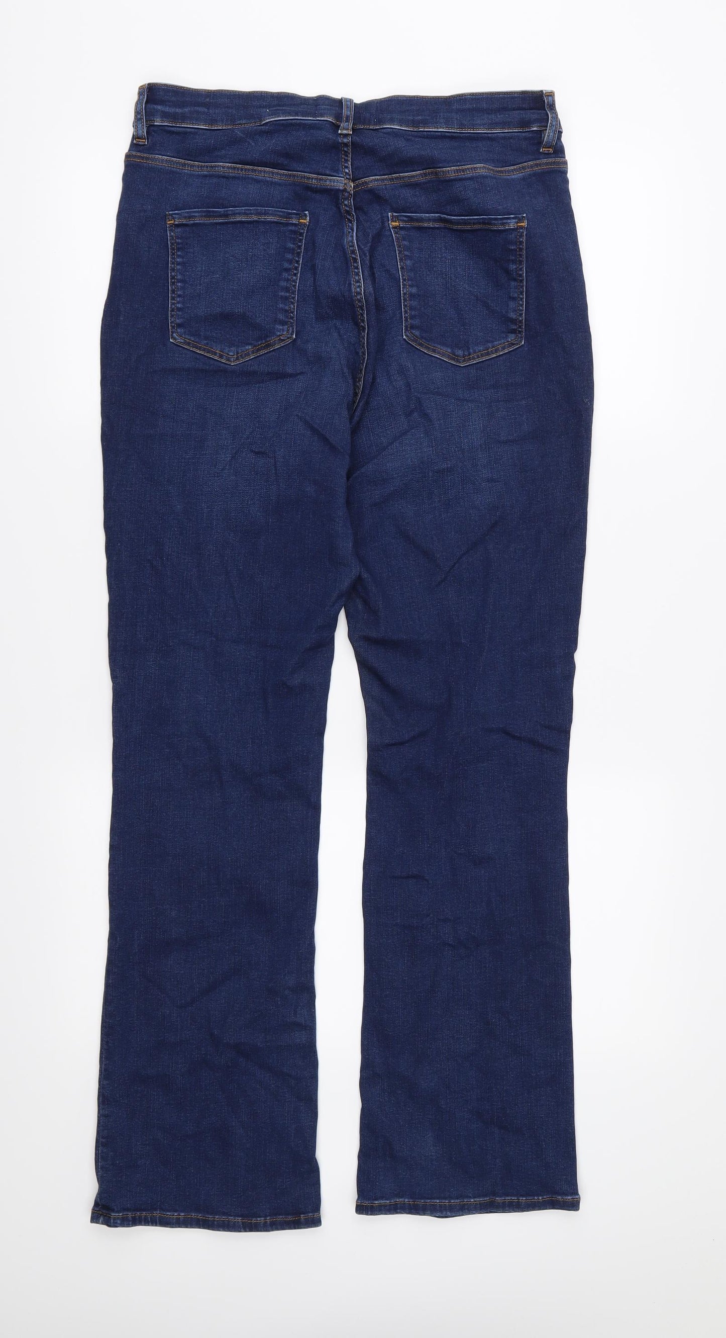 Per Una Womens Blue  Denim Flared Jeans Size 14 L31 in