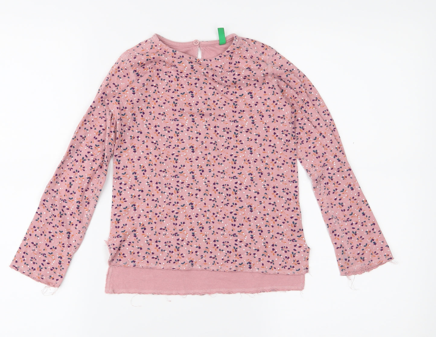 United Colors of Benetton Girls Pink Floral Jersey Basic T-Shirt Size 4-5 Years