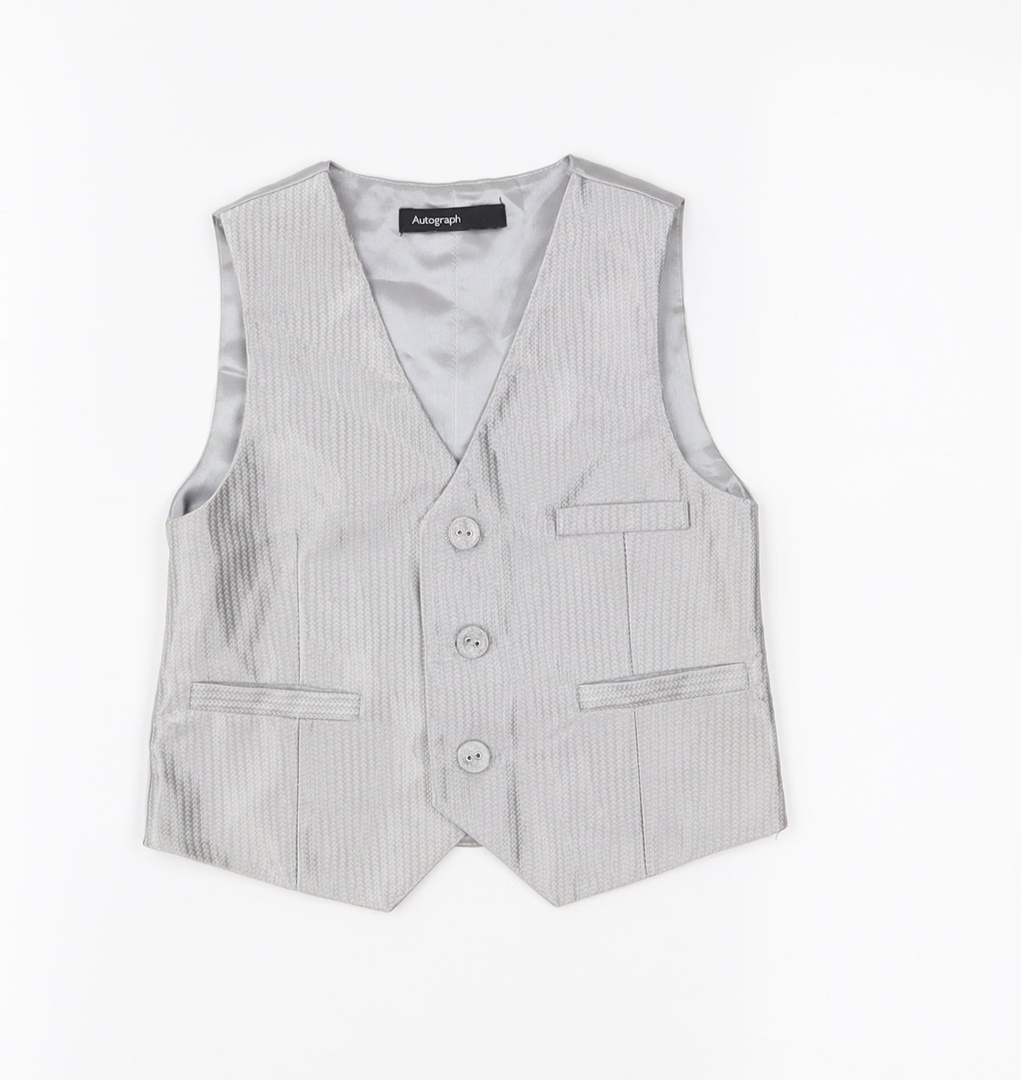 Marks and Spencer Boys Silver   Jacket Waistcoat Size 12-18 Months