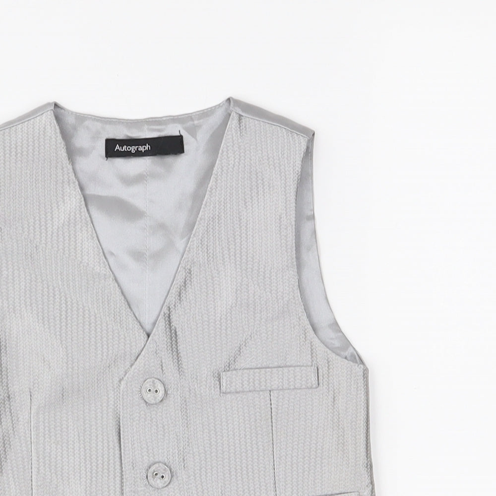 Marks and Spencer Boys Silver   Jacket Waistcoat Size 12-18 Months