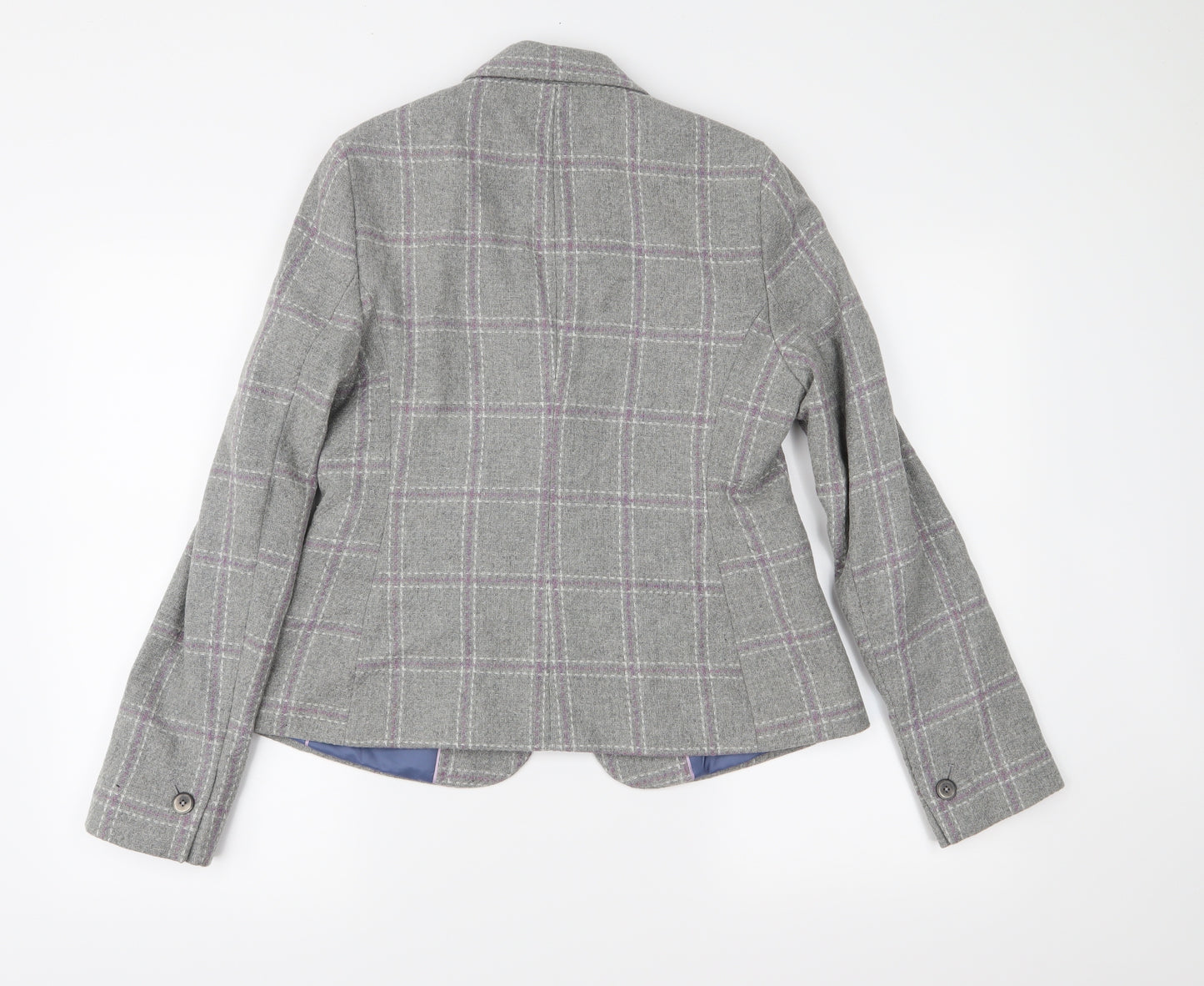 NEXT Womens Grey Check Tweed Jacket  Size 12