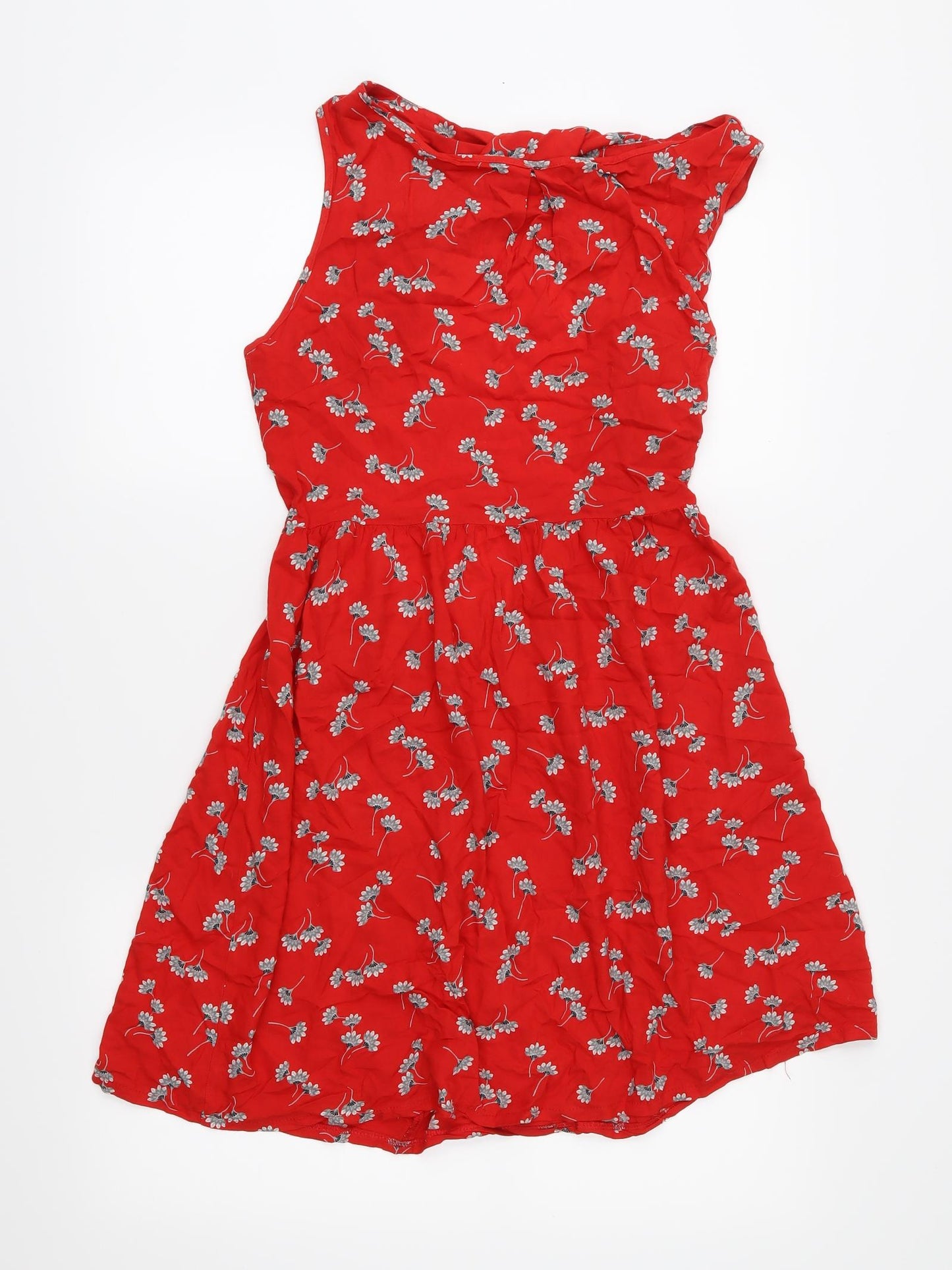 New Look Womens Red Floral  Fit & Flare  Size 12