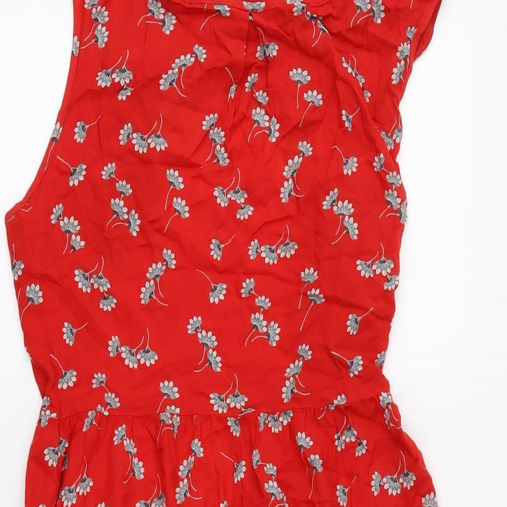 New Look Womens Red Floral  Fit & Flare  Size 12