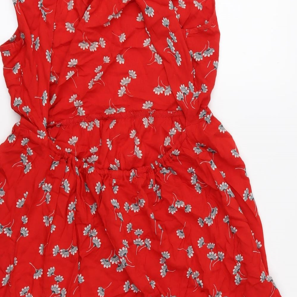 New Look Womens Red Floral  Fit & Flare  Size 12