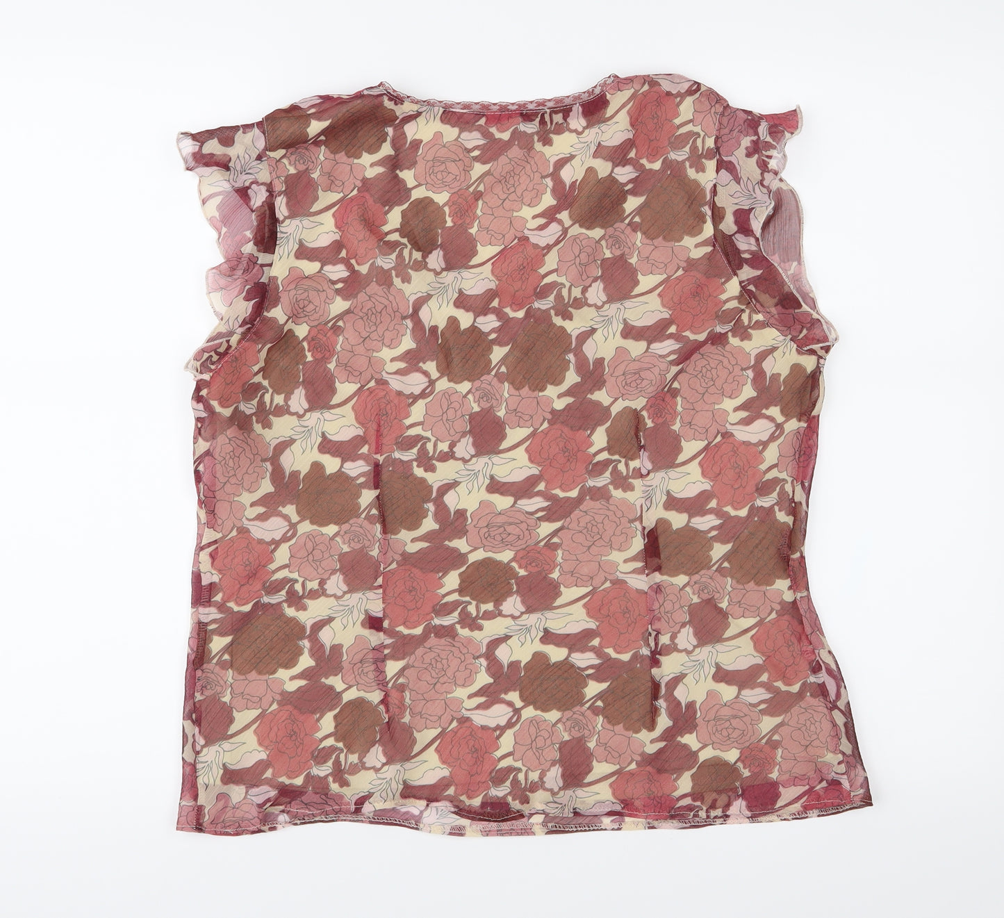 BHS Womens Pink Floral  Basic Blouse Size 14