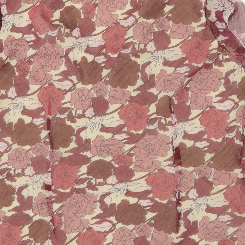 BHS Womens Pink Floral  Basic Blouse Size 14