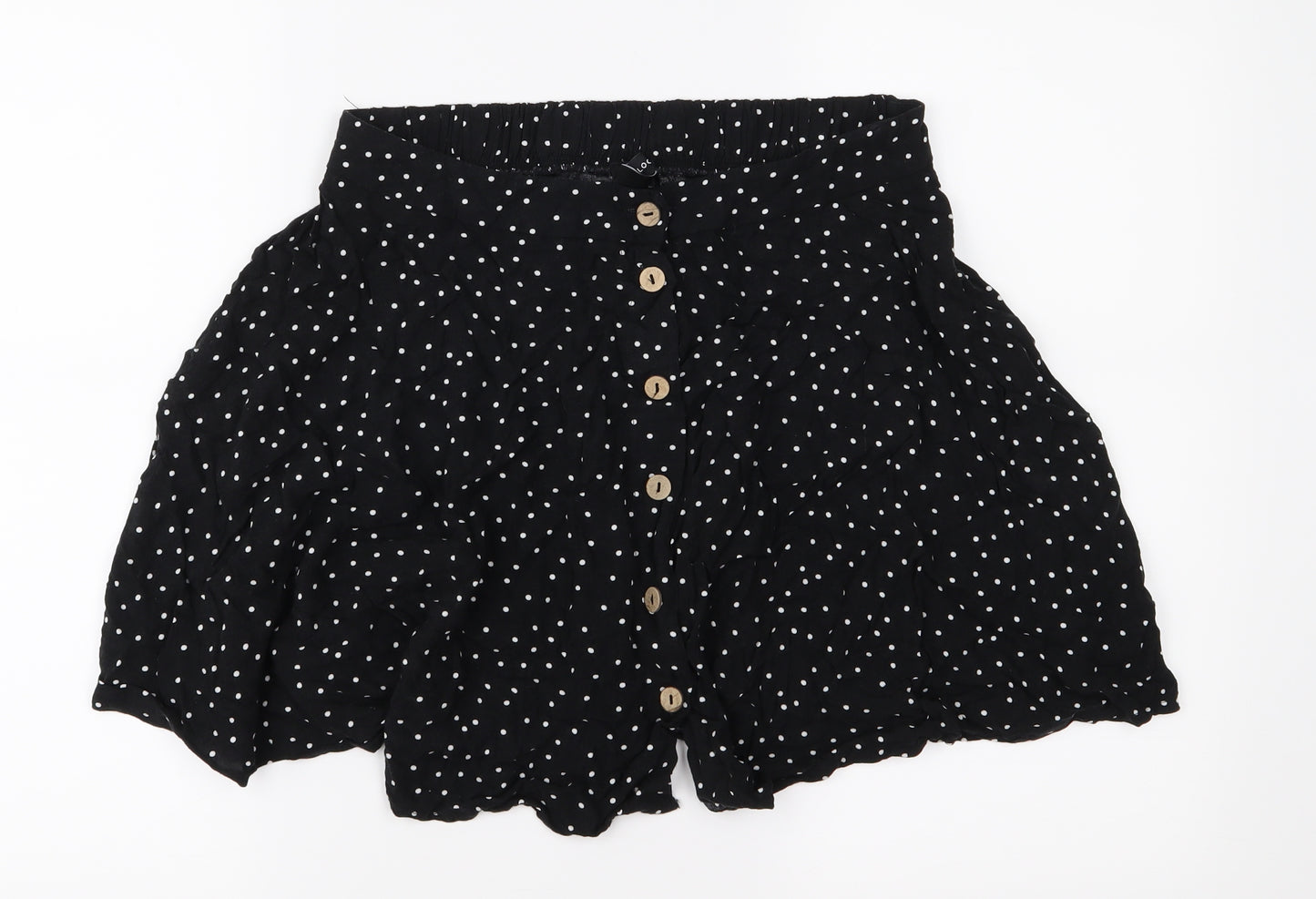 New Look Womens Black Polka Dot  Flare Skirt Size 12
