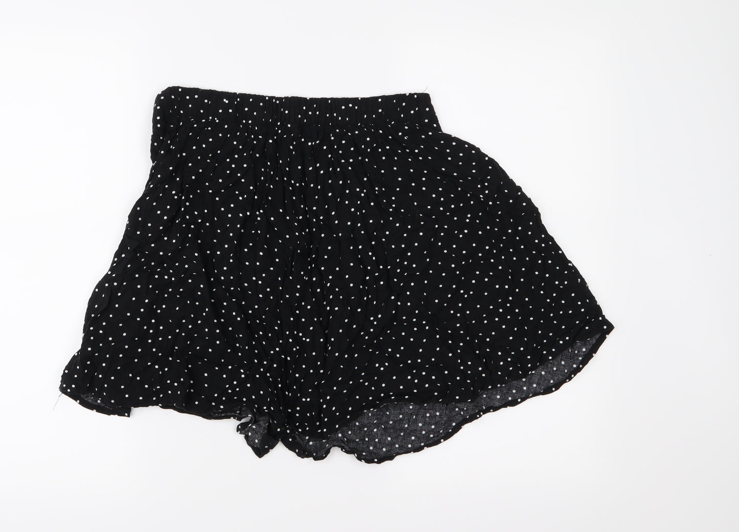 New Look Womens Black Polka Dot  Flare Skirt Size 12