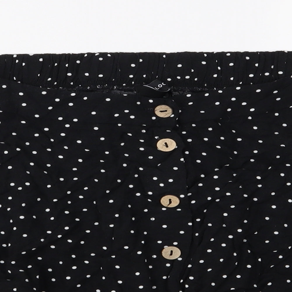 New Look Womens Black Polka Dot  Flare Skirt Size 12
