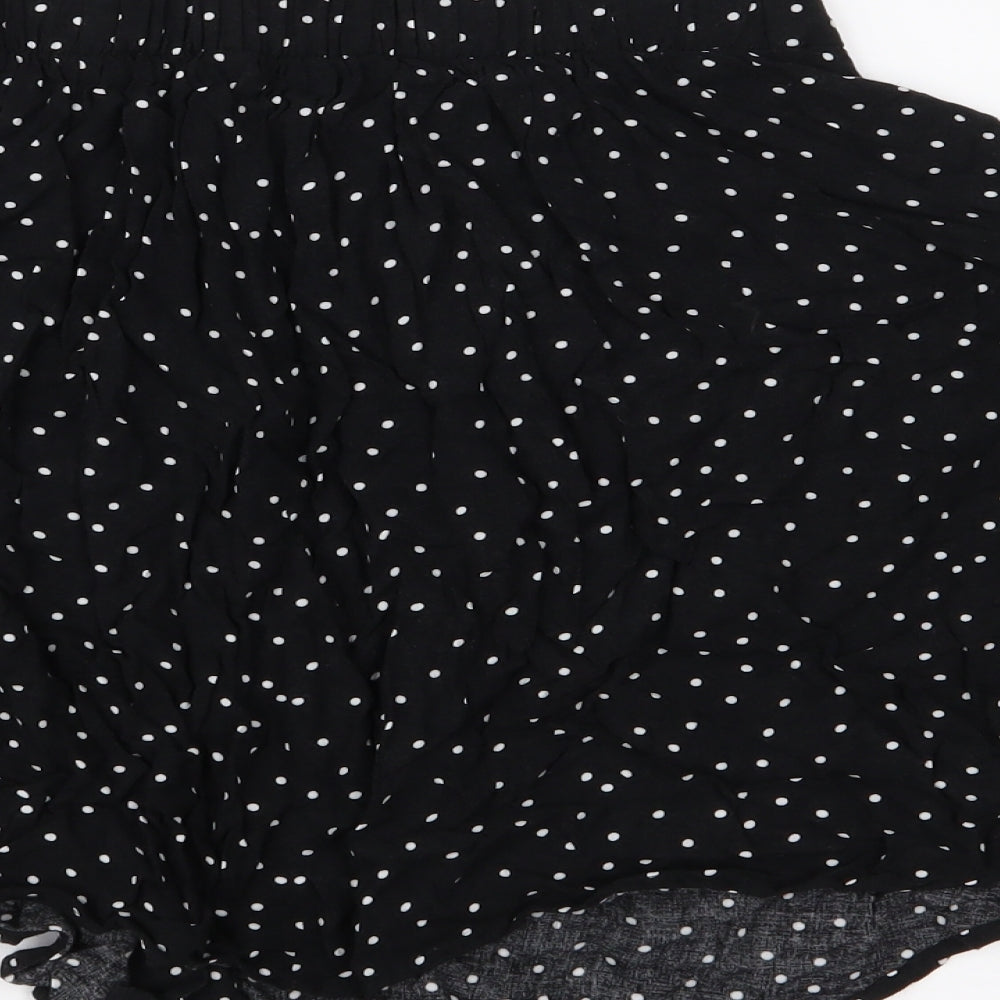 New Look Womens Black Polka Dot  Flare Skirt Size 12
