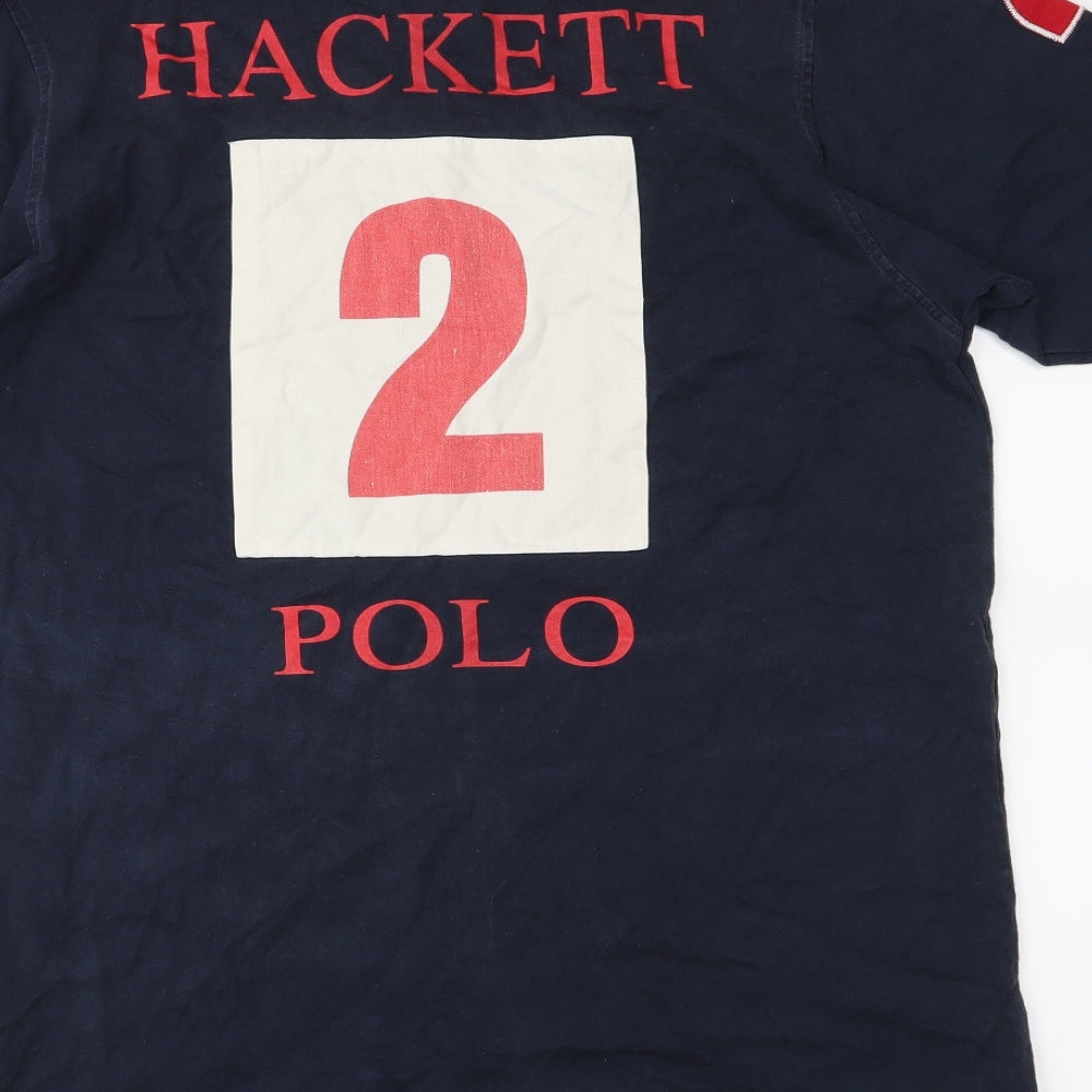 Hackett Mens Blue  Jersey  T-Shirt Size M