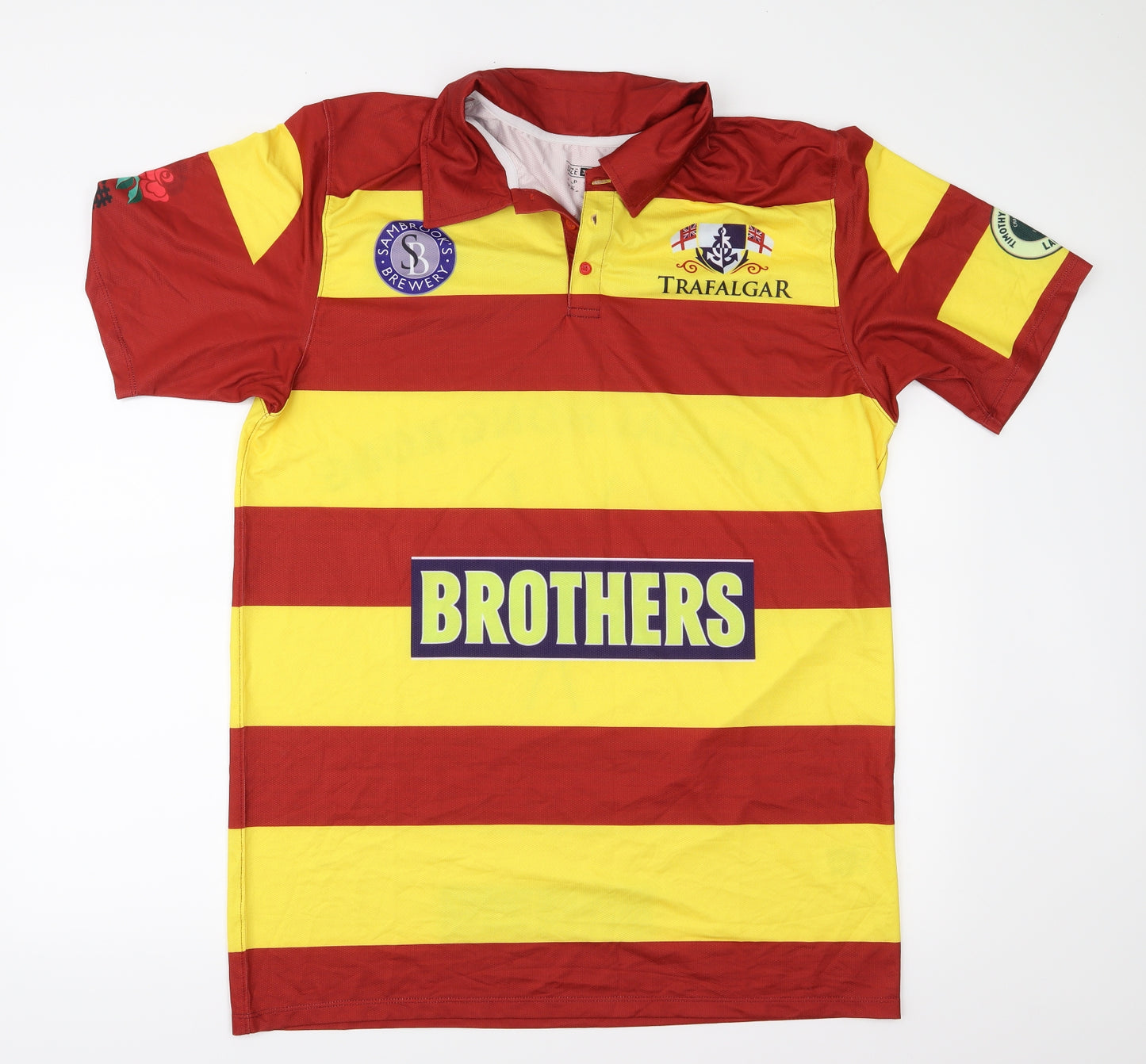 Alska Mens Yellow Striped   Polo Size 3XL  - Drinking Team