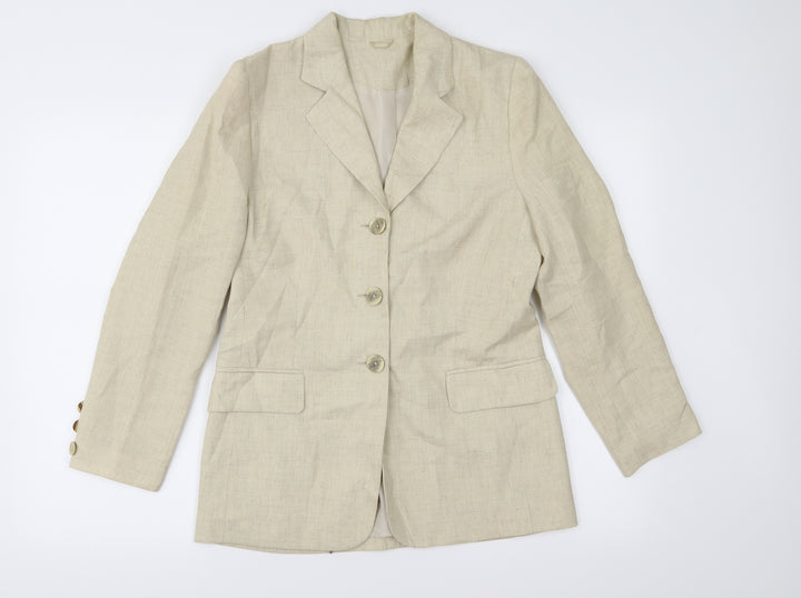 Anne Brooks Womens Beige Jacket Size 10