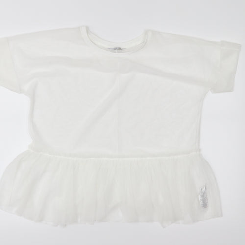 NEXT Womens White  Mesh Basic Blouse Size 10